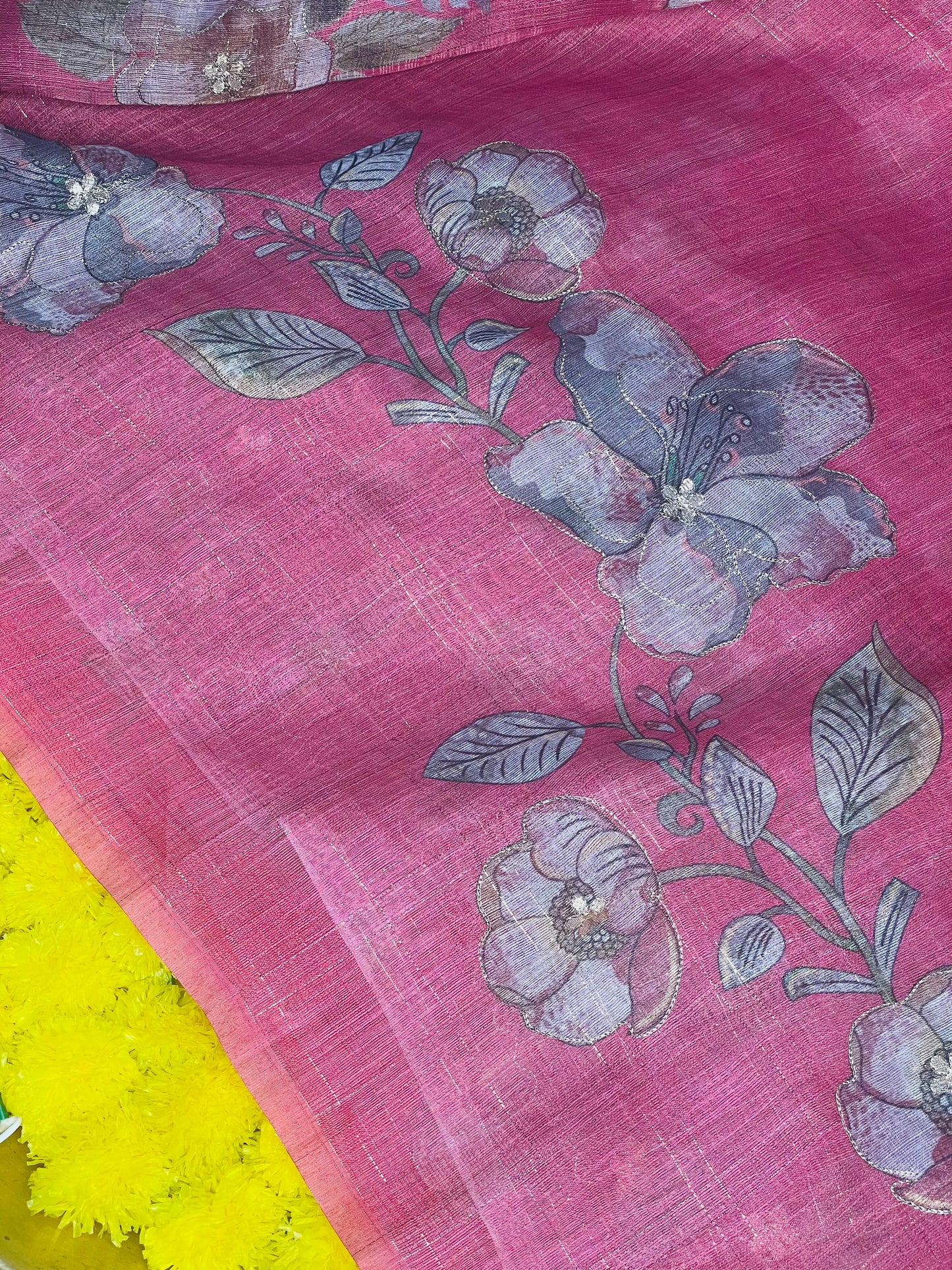 Dark Mauve Tissue Cotton Saree
