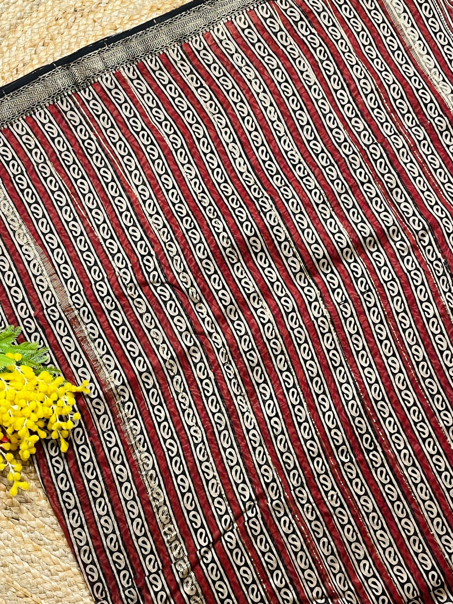 Mightnight Lotus Maheshwari Saree