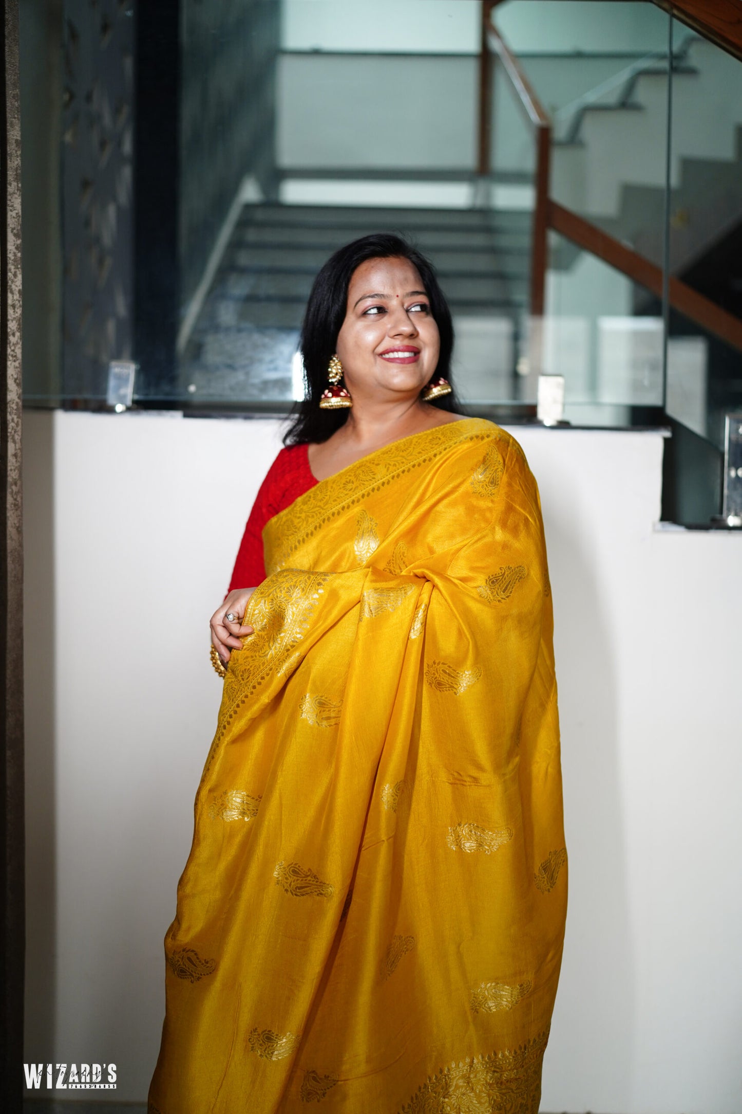 Yellow Dola Silk Saree With Zari Border