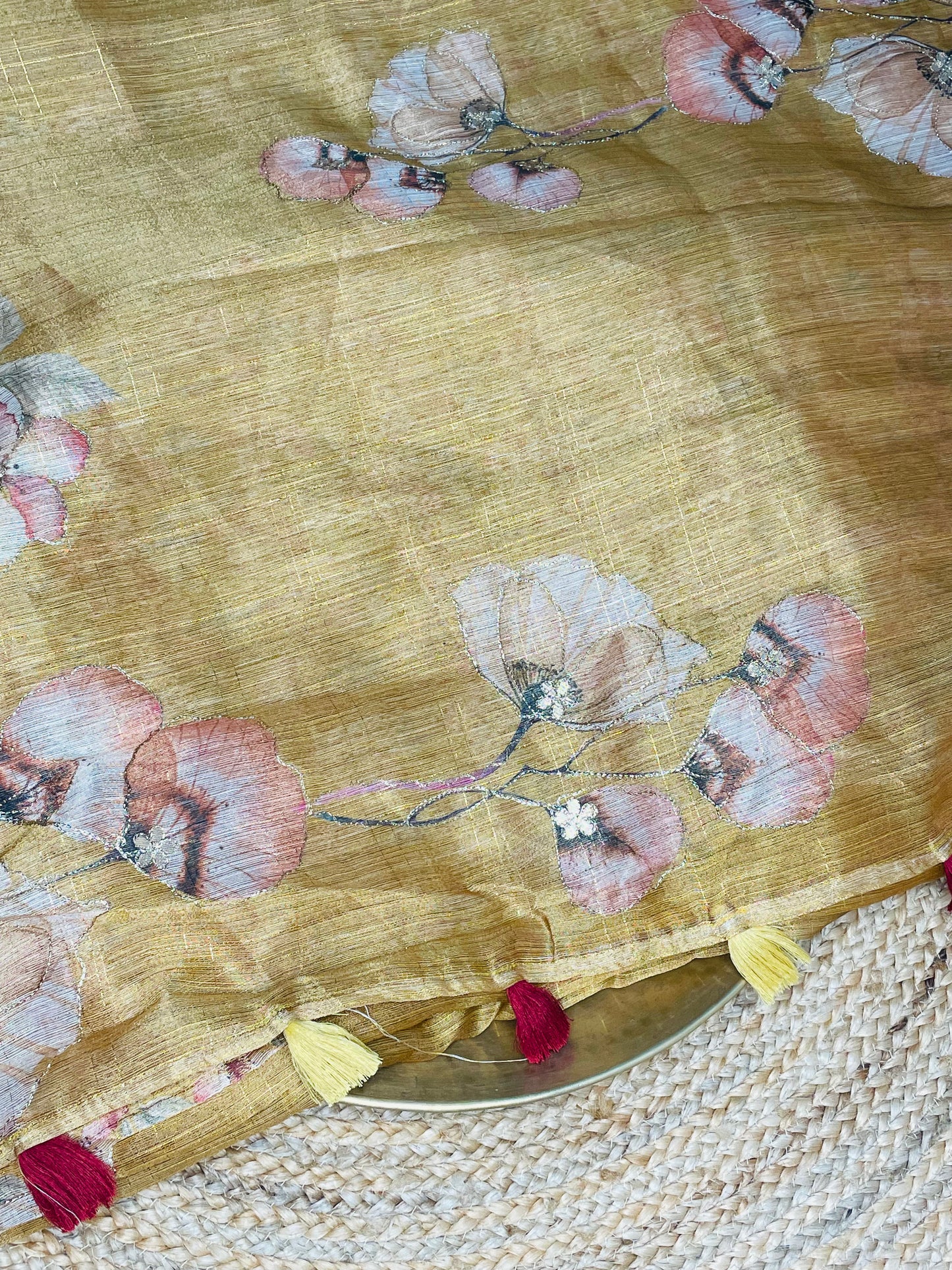 Golden Tissue Cotton Saree