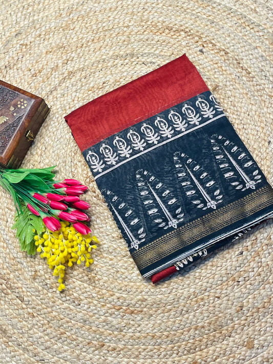 Ruhira Red- Black Maheshwari