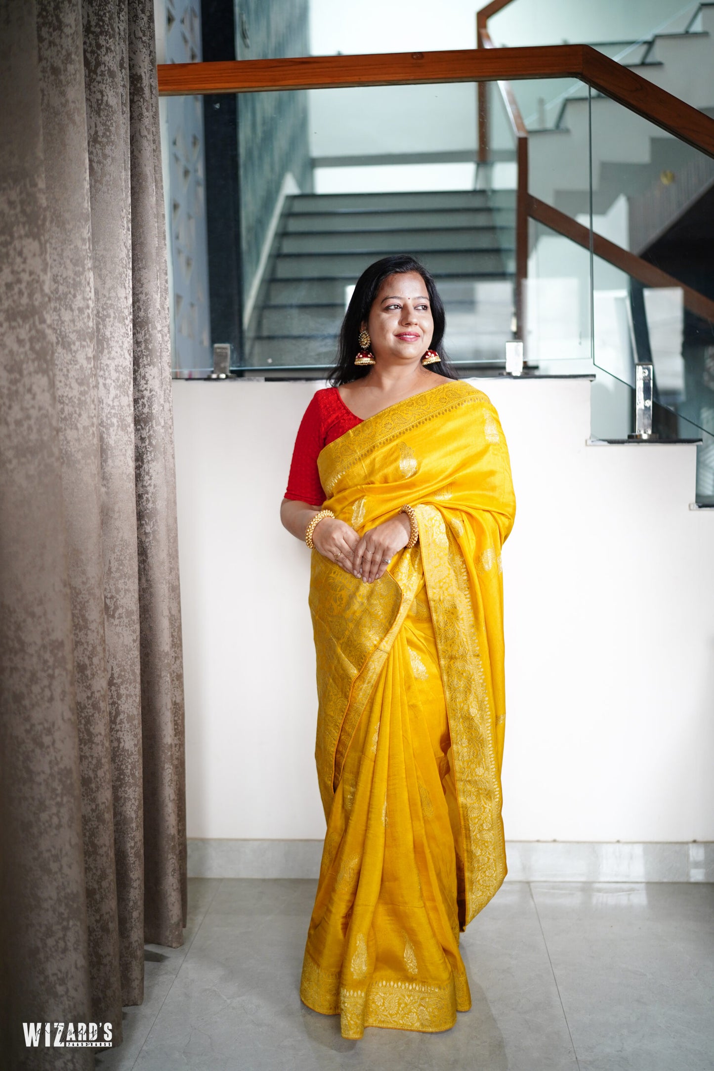Yellow Dola Silk Saree With Zari Border