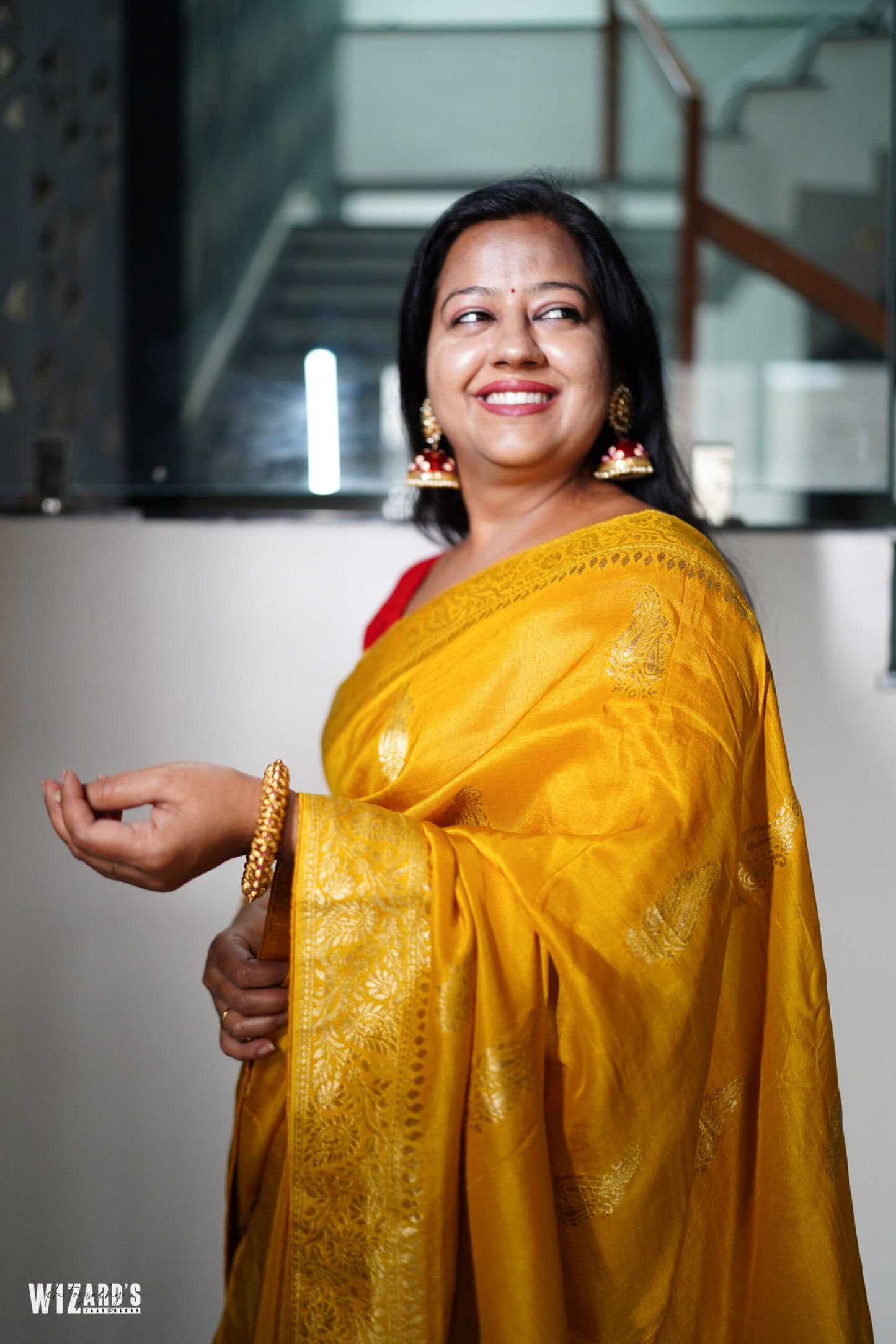 Yellow Dola Silk Saree With Zari Border