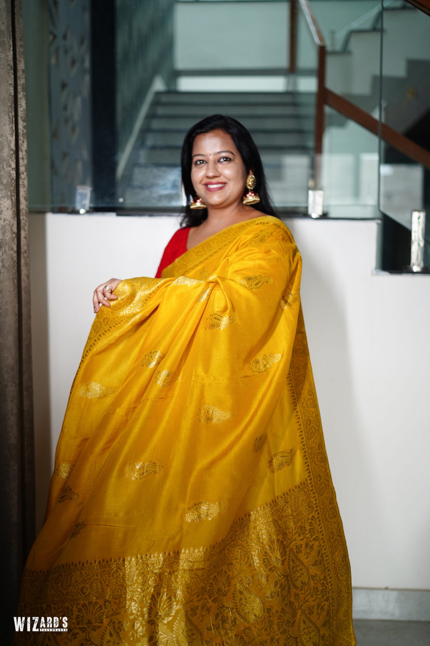Yellow Dola Silk Saree With Zari Border