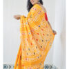 Mustard Yellow Mulmul Cotton Saree