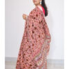 Peach Pink Cotton Linen Saree