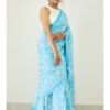 Sky Blue Mulmul Cotton Saree