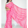 Bagru Print Pink Mulmul Cotton Saree