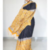 Yellow and Black Mulmul Cotton Saree