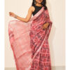 Pink Cotton Linen Saree