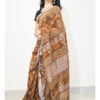 Brown Cotton Linen Saree