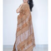 Brown Cotton Linen Saree