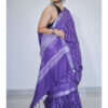 Purple Cotton Linen Saree