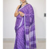 Purple Cotton Linen Saree