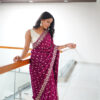 Magenta Zari Work Chinnon Saree