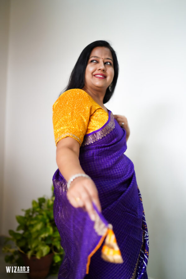 Purple Gaji Silk Saree