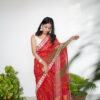 Red Bandhani Georgette Saree