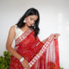 Red Bandhani Georgette Saree