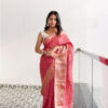 Dark Mauve Tussar Silk Saree With Sequence work