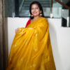 Yellow Dola Silk Saree With Zari Border