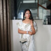 White Satin Silk Gotta Patti Work Saree