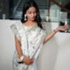 White Satin Silk Gotta Patti Work Saree