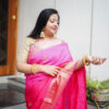 Pink Dola Silk Saree With Gotta Patti And Zari Work